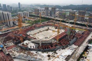 La construcción del Guangzhou Evergrande