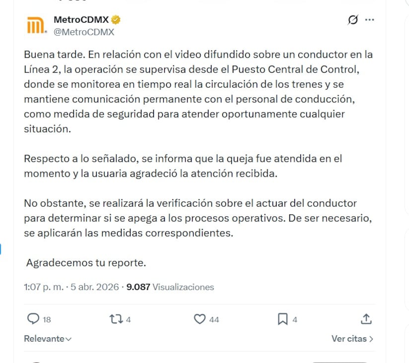 (X/ @MetroCDMX)