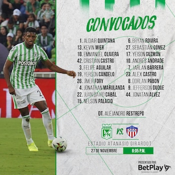 Convocados de Atlético Nacional para