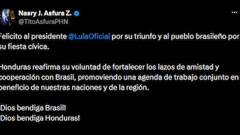 Honduras: Nasry Asfura felicita a Lula Da Silva por su triunfo electoral