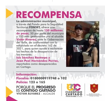 Recompensa de $ 150 para