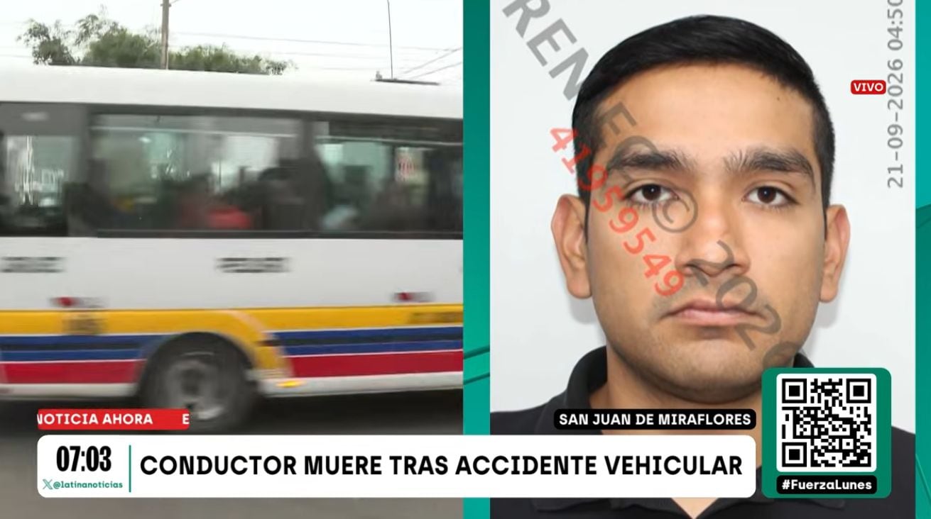 Un reporte de televisión informa sobre un accidente de tránsito en San Juan de Miraflores que causó la muerte de un conductor y dejó a dos personas heridas.