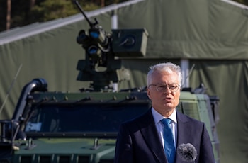 El presidente de Lituania, Gitanas Nauseda. (AP Foto/Mindaugas Kulbis)