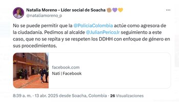 El mensaje de Natalia Moreno,