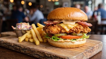 Receta de hamburguesa de pollo, rápida y fácil