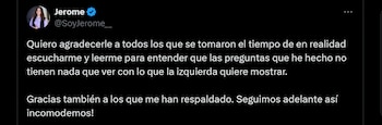 Jerome Sanabria, se defendió de