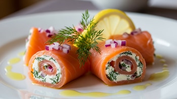 Receta de rollitos de salmón ahumado, rápida y fácil