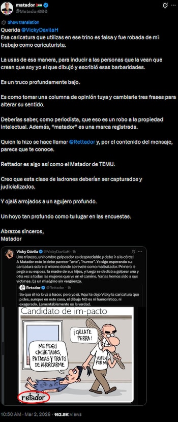 Matador se defendió de los