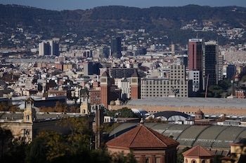 Vistas de la ciudad de Barcelona desde el mirador de la Fundación Joan Miró
