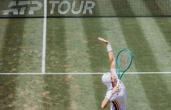 Ignacio Buse en el torneo de césped en Queen's, como antesala a Wimbledon