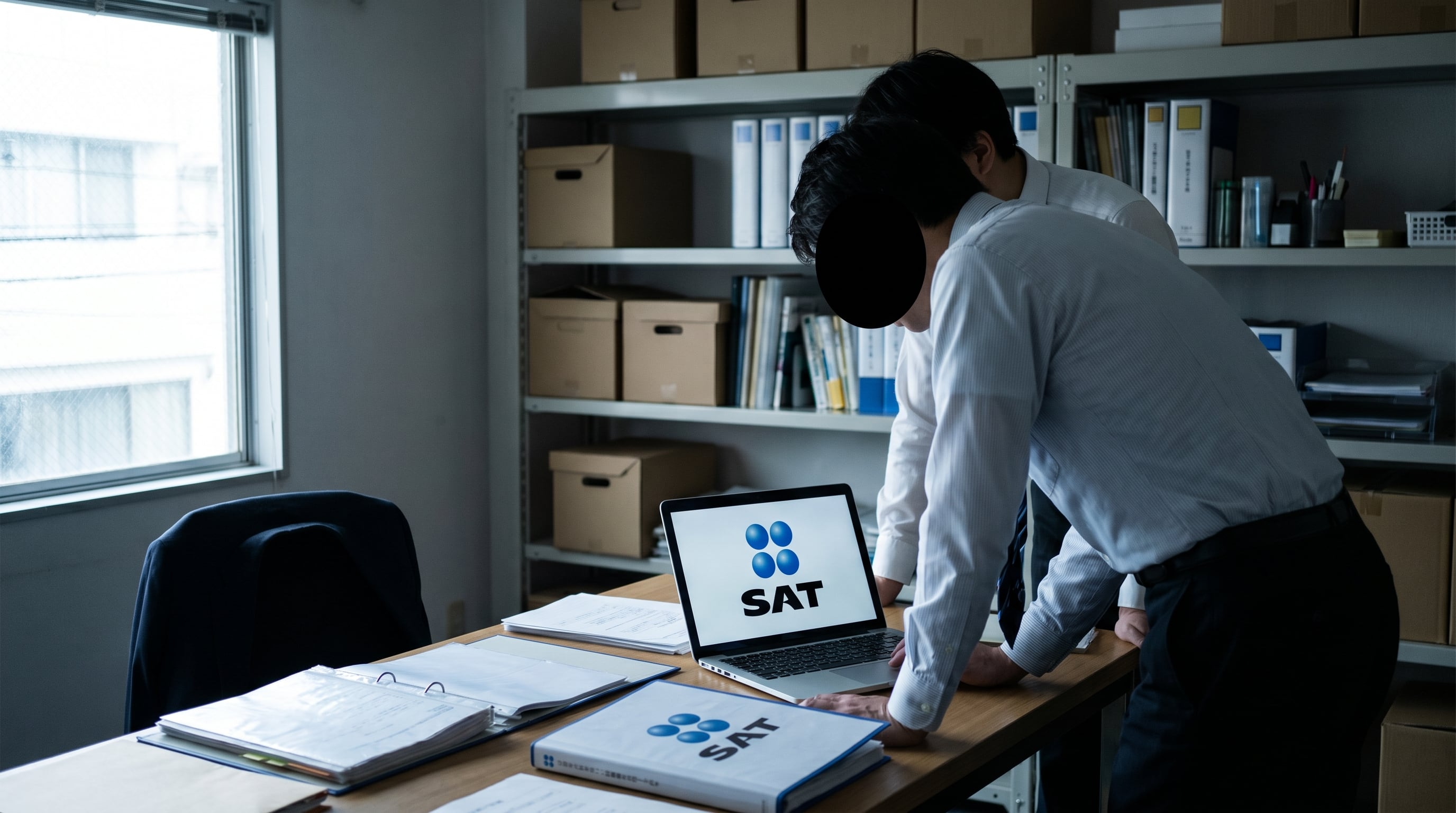 Personal fiscal realiza una verificación documental durante una visita de auditoría, una de las herramientas que el SAT contempla dentro de su estrategia de fiscalización para comprobar la autenticidad de las operaciones reportadas por los contribuyentes