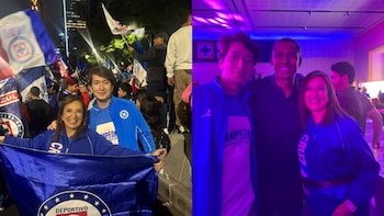 Xóchitl Gálvez festejó la décima del Cruz Azul junto a la afición en el Ángel de la Independencia