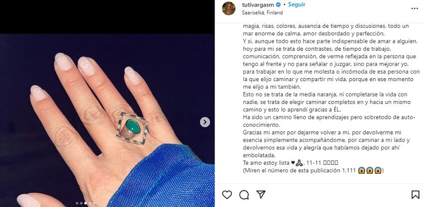 Tuti Vargas rompe el silencio sobre su ruptura y envía un mensaje de empoderamiento a quienes sienten presión social - crédito @tutivargasm/IG