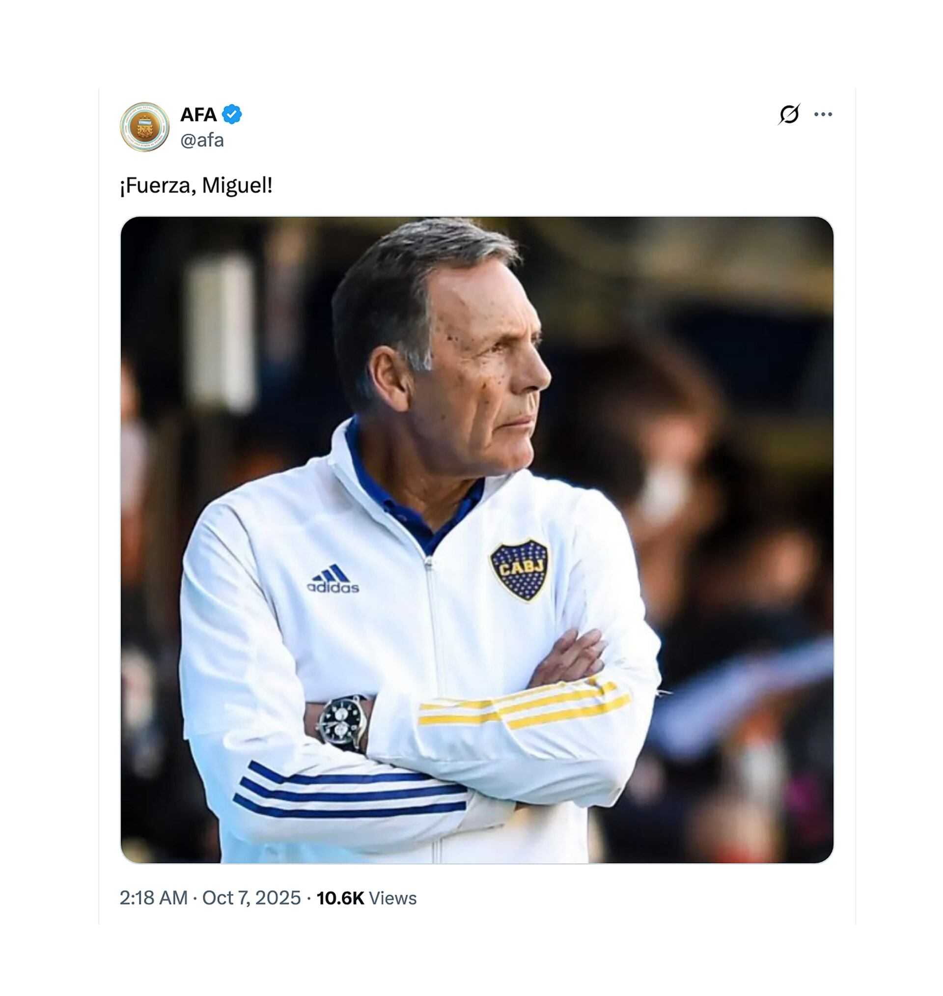 El mensaje de la AFA para Miguel Russo (@AFA)