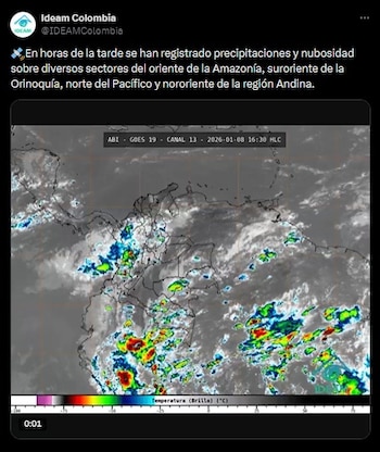 Ideam sobre condiciones climáticas en