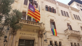 La justicia tumba el intento de Le Senne (Vox) de impedir la colocación de la bandera Lgtbi en el Parlament balear