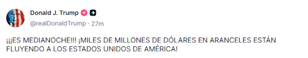 Trump impone nuevos aranceles y afirma que “miles de millones” fluyen a EE.UU