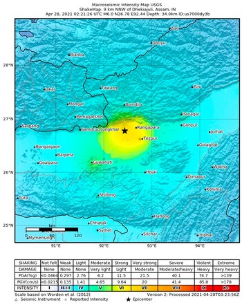 Dhekiajuli (India) EFE/EPA/USGS / HANDOUT