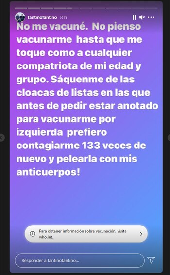 Alejandro Fantino desmintió haber sido