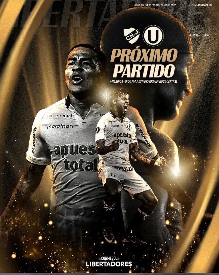 Universitario y Nacional disputarán en Montevideo un partido decisivo por el Grupo B, con transmisión internacional y arbitraje argentino designado por Conmebol. (Club Nacional de Footbal)