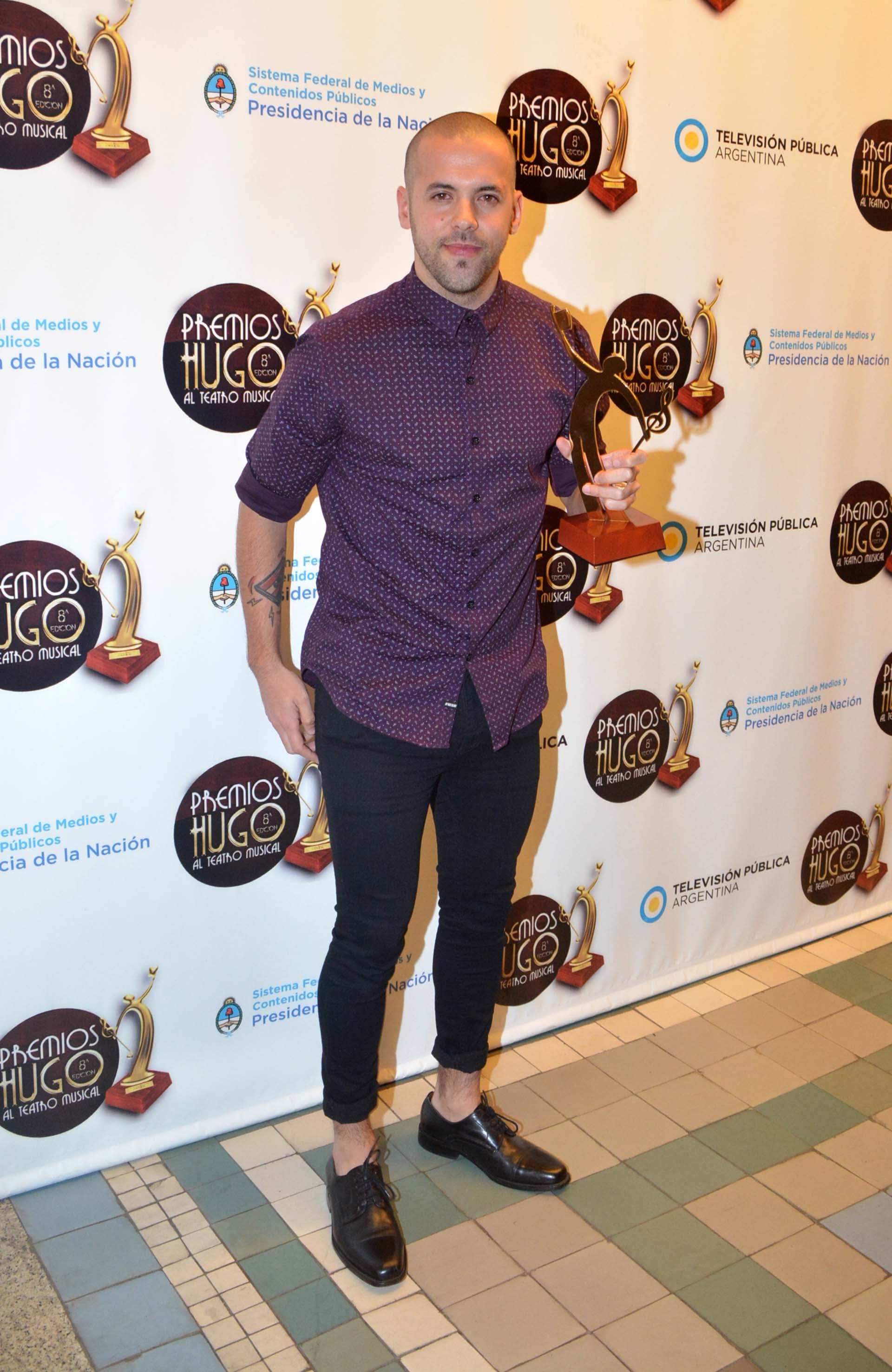 Mati Napp en el marco de la ceremonia de los Premios Hugo