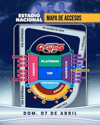 Mapa de accesos para el