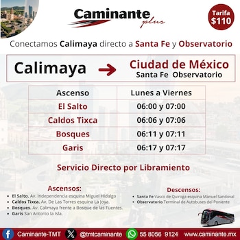 Calimaya nueva ruta CDMX Observatorio