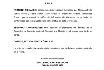 El presidente de la sala