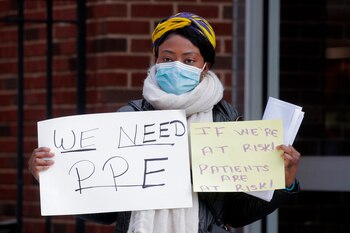 Protesta de enfermeras en el