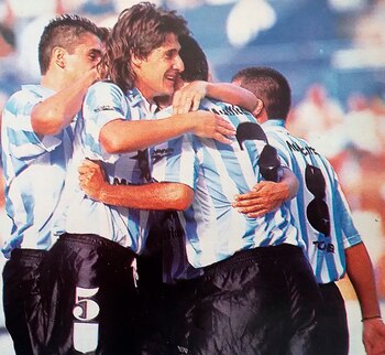 El festejo de los jugadores