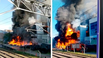 Impresionante incendio en la planta