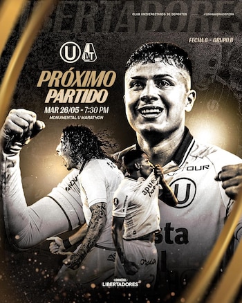 Anuncio del Universitario vs Deportes Tolima por Copa Libertadores 2026. - créditos: Universitario