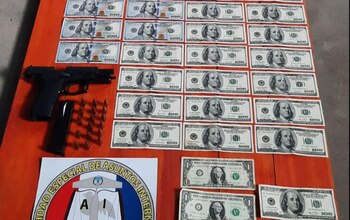 Parte del dinero incautado a