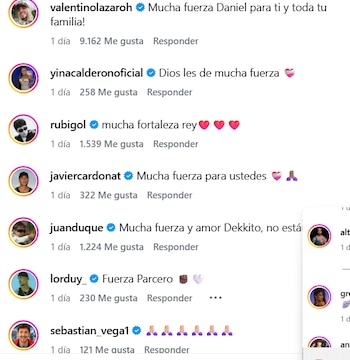 Nath, Valentino Lázaro y Yina Calderón expresaron su apoyo a la familia - crédito @soydekko/ Instagram