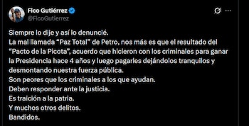 Federico Gutiérrez - crédito @FicoGutierrez/X