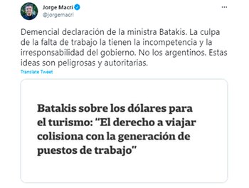Repercusiones de Silvina Batakis sobre dolar para turismo