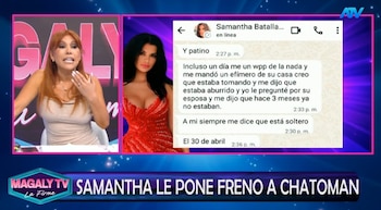 “Me dijo que hace tres meses no estaban”: Samantha Batallanos sorprende con revelación sobre Mario Hart. Captura: Magaly TV La Firme.