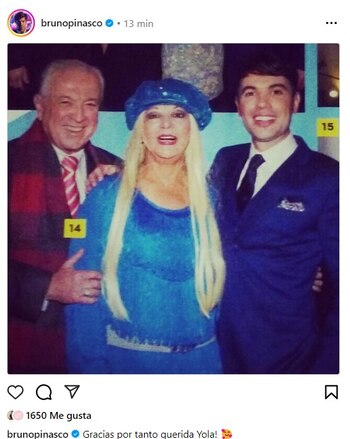 Bruno Pinasco lamenta muerte de Yola Polastri.