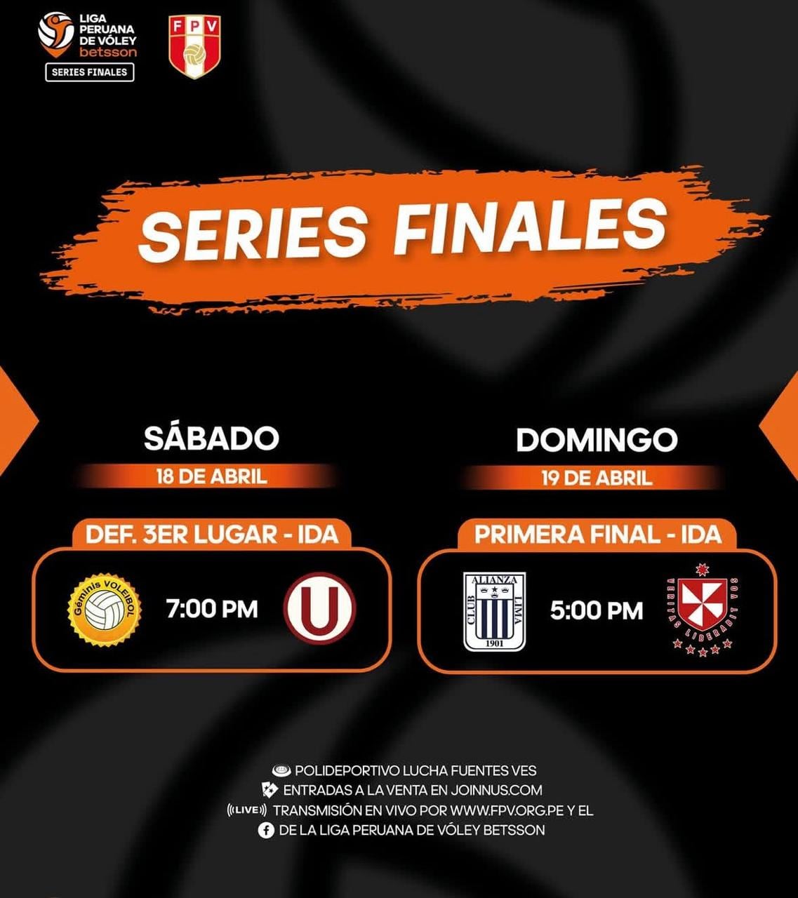 Programación de la final ida por la Liga Peruana de Vóley 2025/26