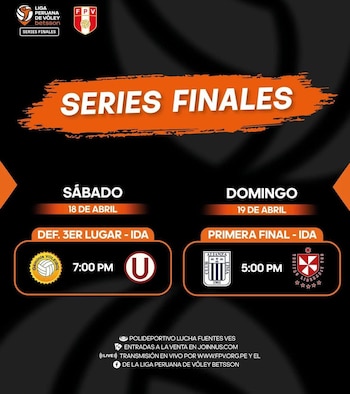 Programación de la final ida por la Liga Peruana de Vóley 2025/26