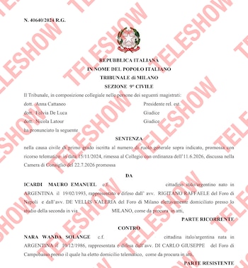 Sentencia de divorcio Mauro Icardi y Wanda Nara