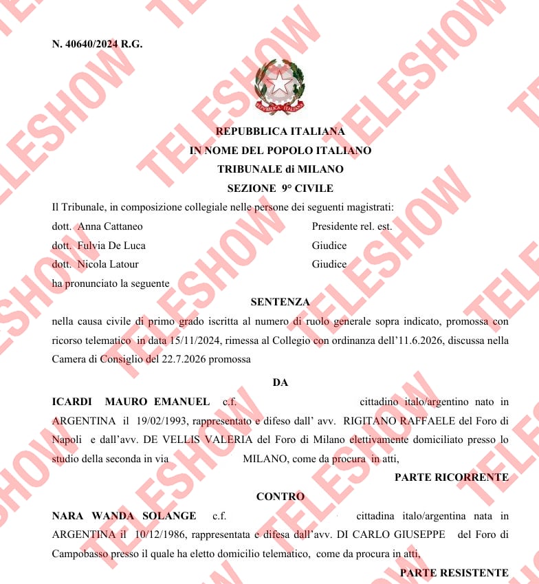 La sentencia de divorcio de Wanda y Mauro