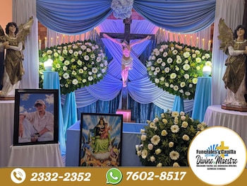 La funeraria encargada de los servicios compartió en sus redes sociales las primeras imágenes del espacio dispuesto para la velación. Foto retomada de redes sociales