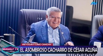 ¿Qué se habría hecho César Acuña en el rostro? Magaly Medina reacciona y especialistas analizan su apariencia. Captura: Magaly TV La Firme.