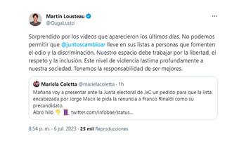 captura tuit Lousteau