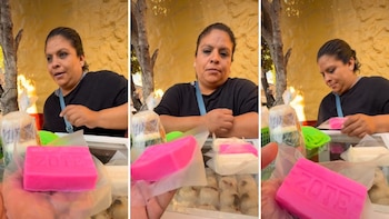 De bañarse a comérselo: vendedora