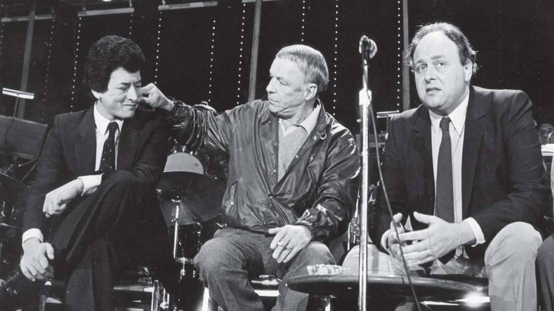 Palito Ortega, Frank Sinatra y Ricardo Finkel, el productor de la histórica y lujosa visita de La Voz a la Argentina