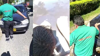 Auxiliar de ambulancia denunció que policía intentó atropellarlo por reclamarle por un choque