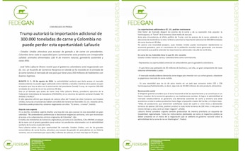 Fedegán pidió al Gobierno acelerar los trámites de admisibilidad sanitaria para que la carne colombiana pueda competir por el nuevo cupo abierto en el mercado estadounidense - crédito José Félix Lafaurie/Facebook