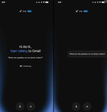 La integración de Gemini Live permite interactuar mediante voz con el correo electrónico para realizar consultas rápidas.